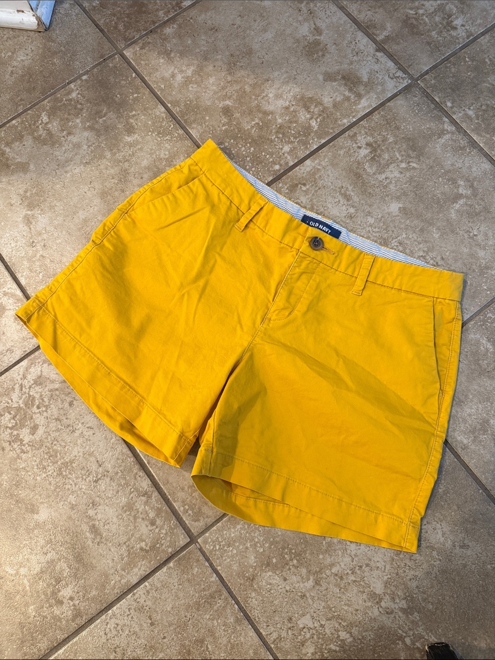 Old Navy Women's Bright Yellow Chino Bermuda Shorts